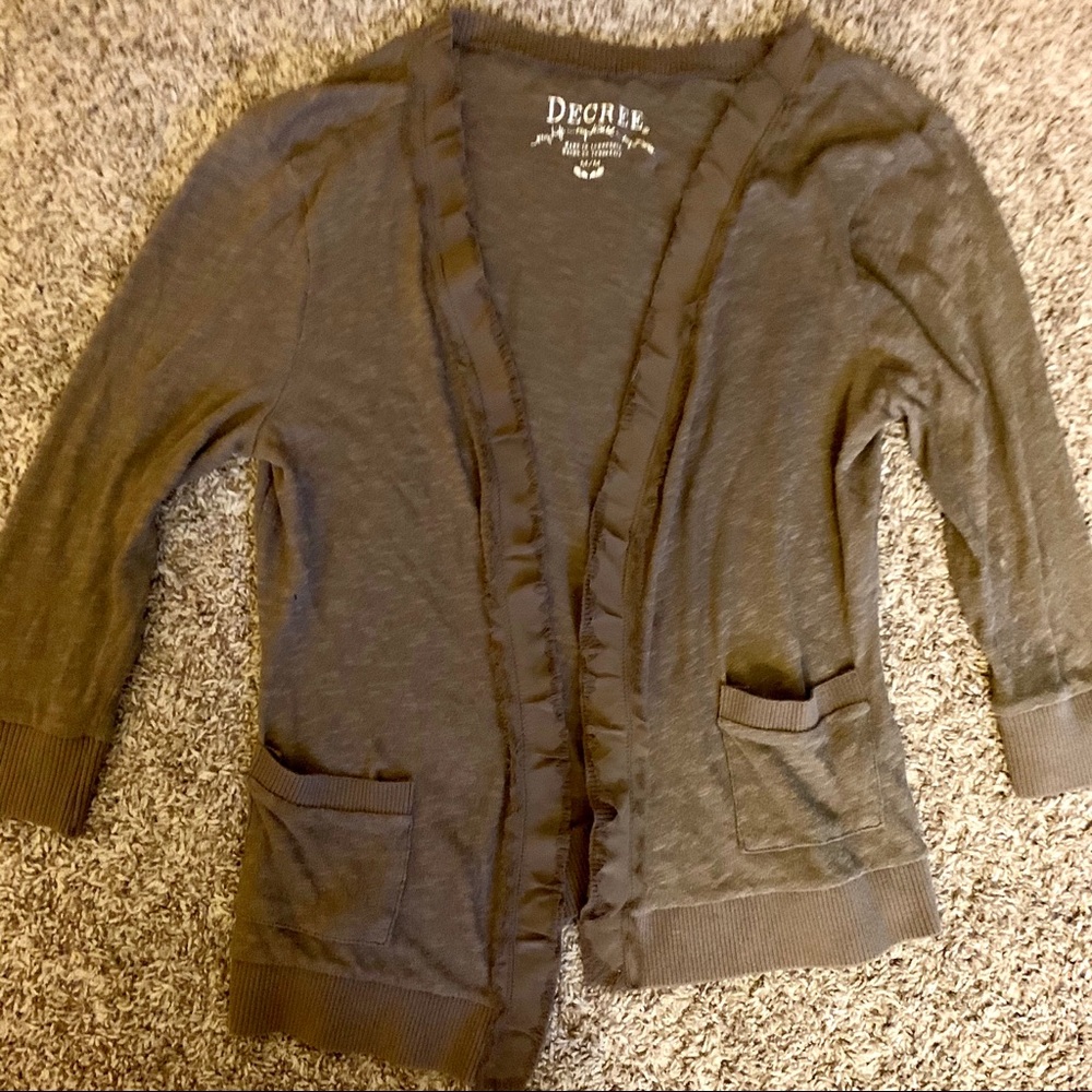 HP🔥 Decree Light Brown Open Front Cardigan